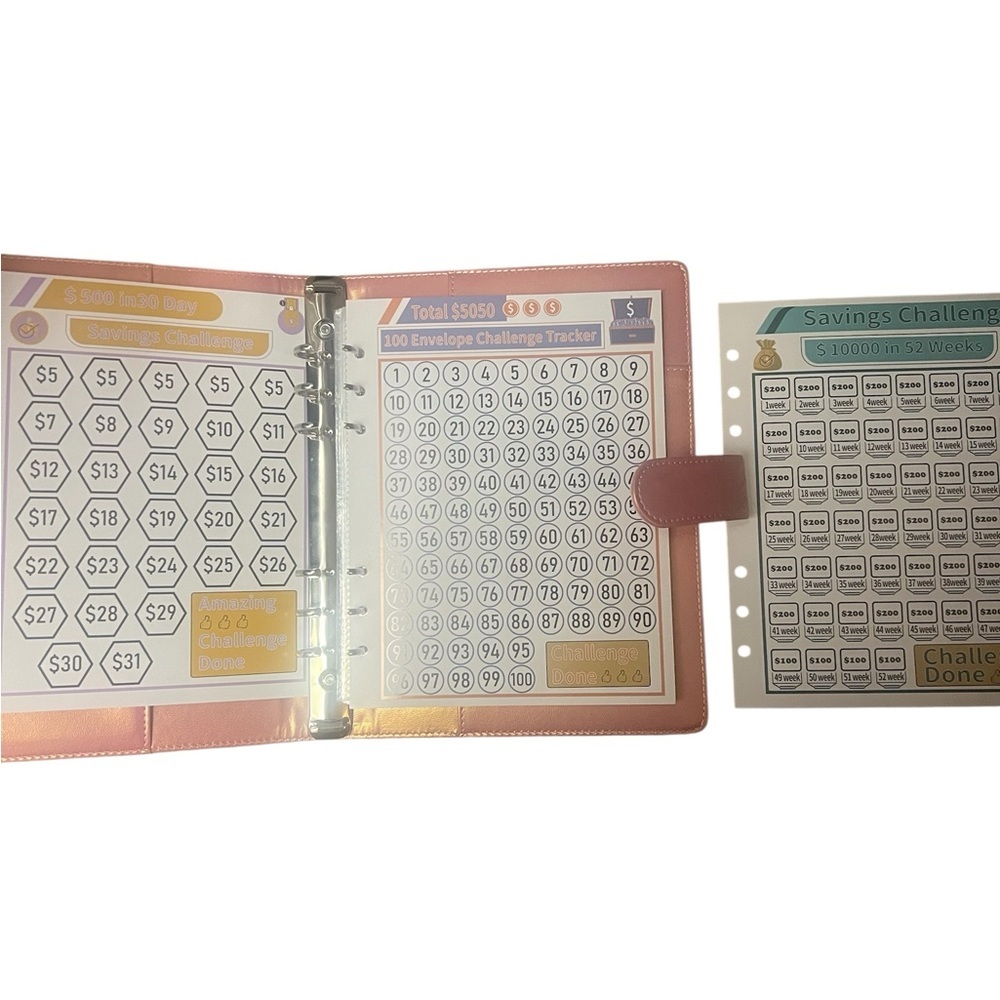 Magnetic Laminated Money Saving Challenge Envelope - 3 challenges - Picture 2 of 3